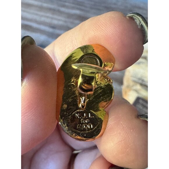 KJL Kenneth Jay Lane Avon Papillon Collection Enamel Butterfly Clip On Earrings - Picture 6 of 6